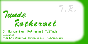 tunde rothermel business card